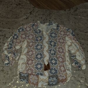 Ivy Jane Patterned Blouse Puff Sleeves